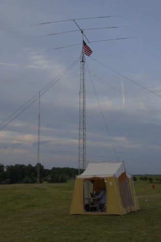 The 10-15-20 meter station and antenna with the 80 meter antenna in the background