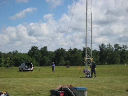 The 10-15-20 meter tower is up - bolt it in place