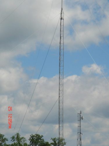 The 80 meter tower in the foreground with the microwave tower (dream on) in the background